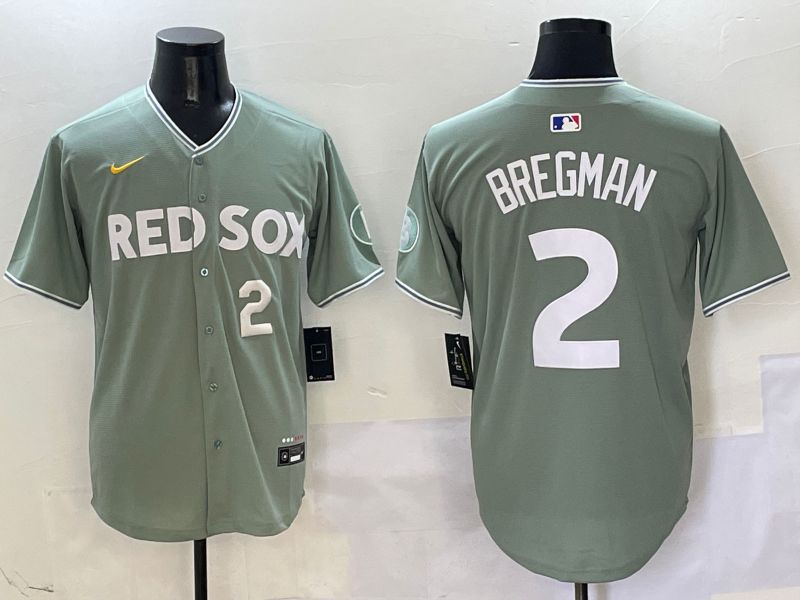 Men Boston Red Sox #2 Bregman Green Joint Name Game Nike 2025 MLB Jersey style 2